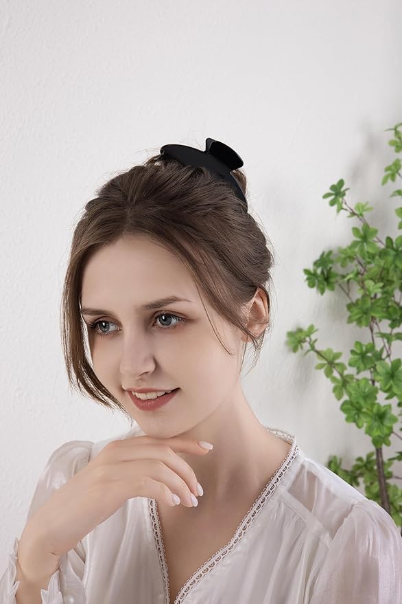 Durable Acetate Hair Clips - 4-Inch Black Claw Clips for Fine and Thick Hair (Black)