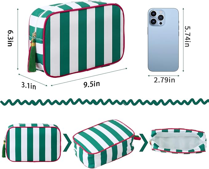 Makeup Bag Travel Cosmetic Bag Organizer Tassel Toiletry Bag Large Canvas Zipper Pouch Mahjong Tile Bag