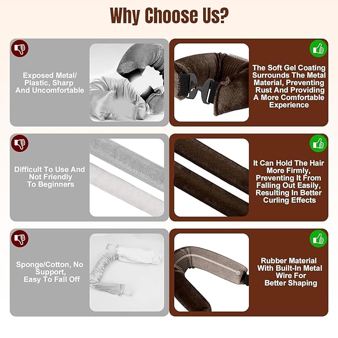 【5Pcs】 Heatless Hair Curler Overnight Curls with Satin Scarf No Heat Curling Blowout Rod to Sleep In Hair Rollers