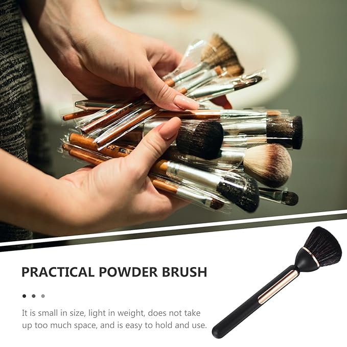 Portable Nail Dust Brush Multi-Function Makeup Brush for Loose Powder and Manicure Cleaning with Comfortable Wear-Resistant Handle 5.7 Inch
