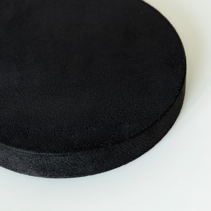 COLLECTIVE HOME - Velvet Jewelry Tray, 6" Monogrammed Jewelry Dish, Smooth Velour Display Dish for Rings, Earrings, Necklaces, Makeup, Personalized Gifts for Women (Black-w)