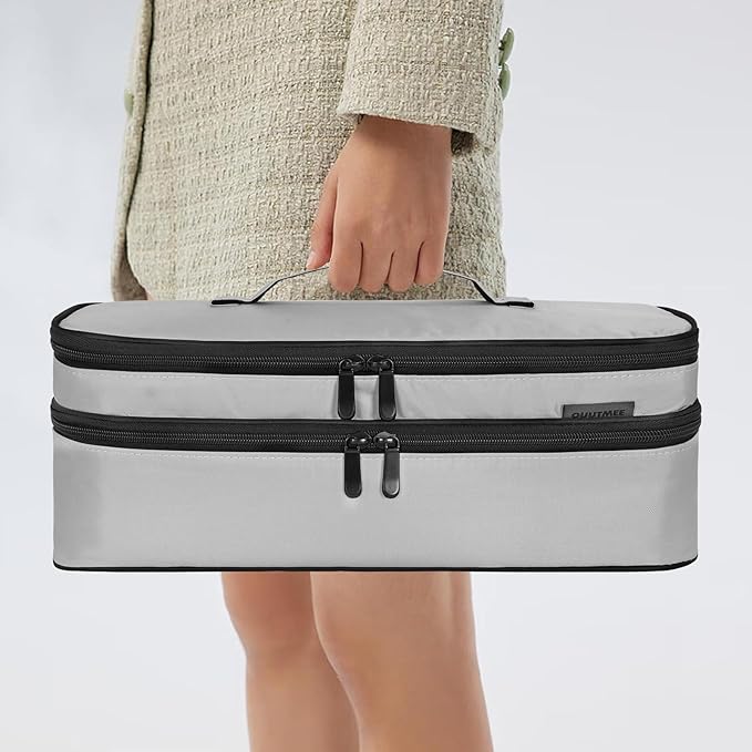 Double Layer Travel Carrying Case Compatible with Shark Flexstyle, Storage Case for Revlon One-Step Hair Dryer and Volumizer Hot Air Brush Portable Organizer Bag for Dyson Airwrap Styler