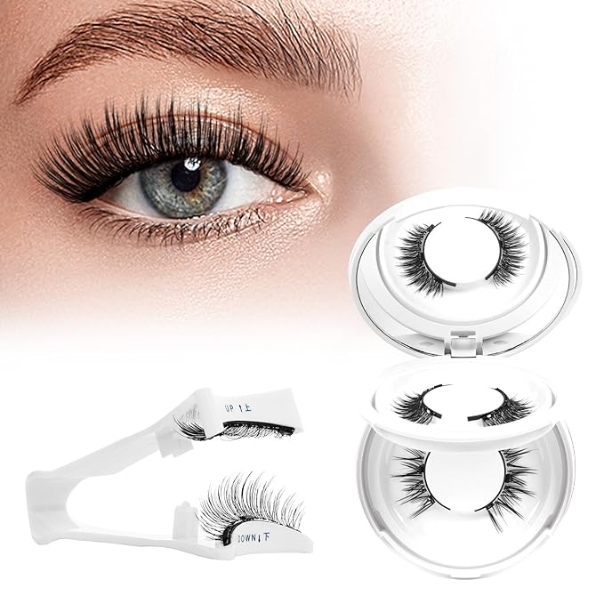 Higu clace Magnetic Eyelashes with Applicator 2 Pairs Magnetic Lashes Natural Look Wispy Magnet Lashes Easy to Wear and Remove（DJCX-A+B02)