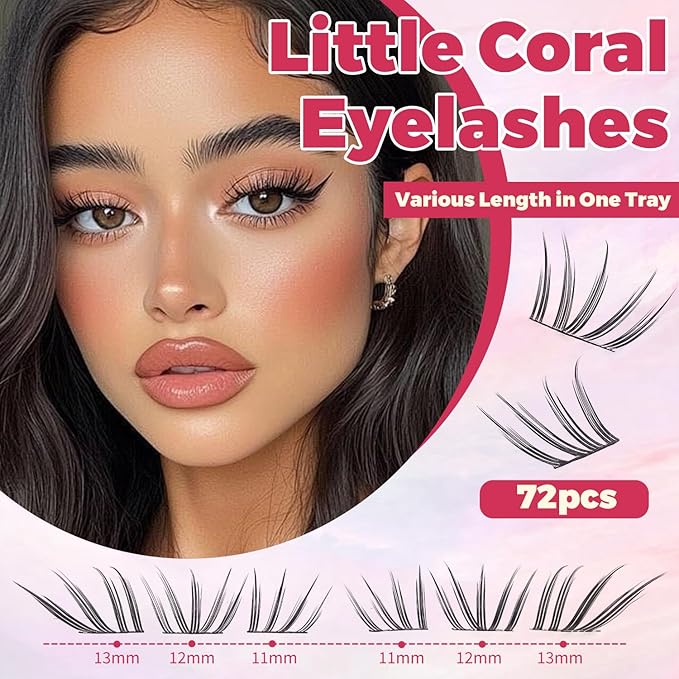 Manga Lash Clusters Kit Eyelash Clusters Eyelashes Anime Lash Clusters With Spikes Eyelash Extension Kit With Lash Bond And Seal Wet Look Spiky Cluster Lashes (croal 72pcs)