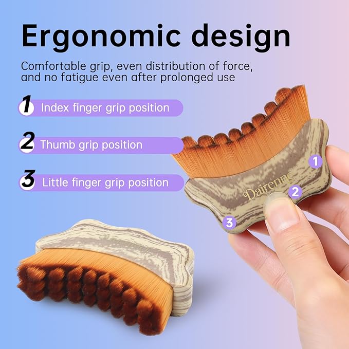 Lymphatic Contour Face Brush - Facial Sculpting & Anti-Puffiness Tool | Ultra Soft Dry Brush for Jawline Massage & Lymphatic Drainage | Ergonomic Design (Gray, 10pc)