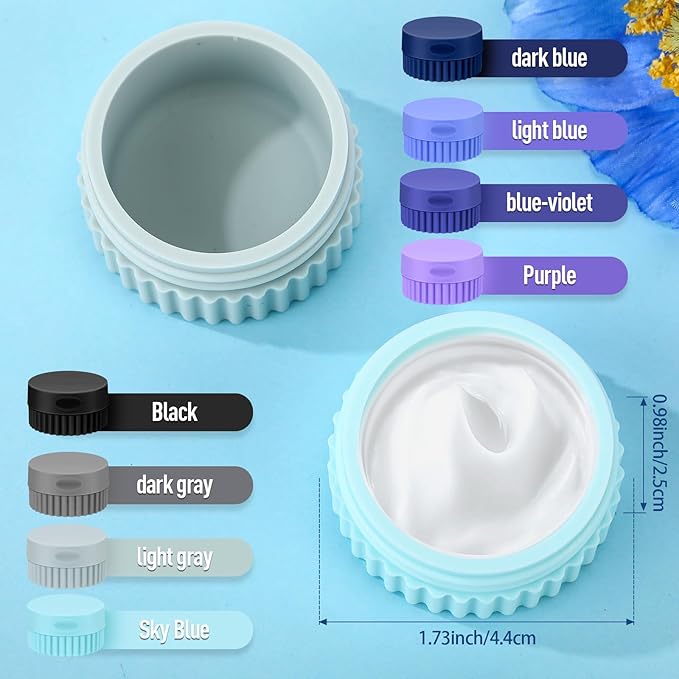 Maxcheck 8 Pcs Travel Containers for Toiletries 0.68 Oz/20 ml Small Silicone Cream Jar with Lid Mini Leakproof Lotion Jar Refillable Travel Cosmetic Container for Face Body Skin Cream (Modern Color)
