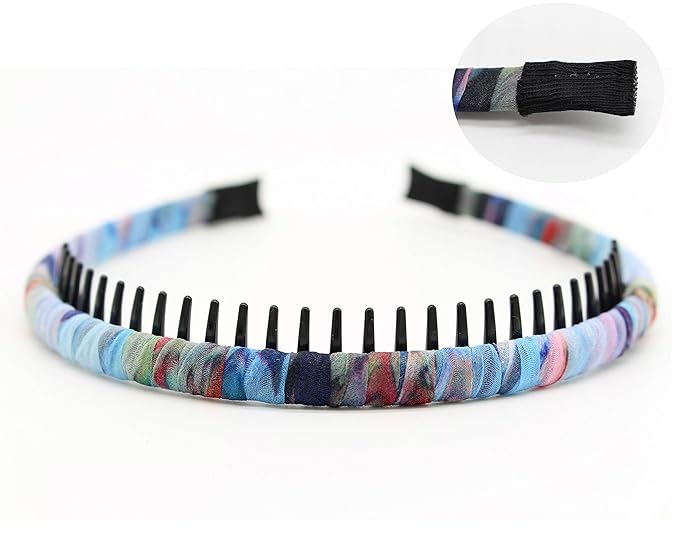 4-Pack Multi-colored Resin Teeth Hair Hoop Non-slip Comfortable Women's/Girls Fashion Headbands