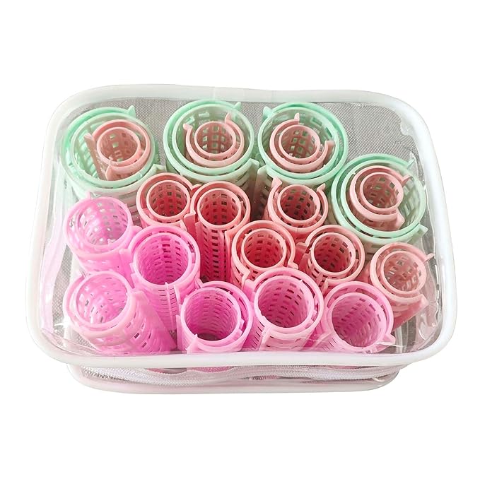 Plastic DIY Rollers Heatless Hair Curlers Hair Clips Styling Hairdressing for Long Hair (20 Pcs)