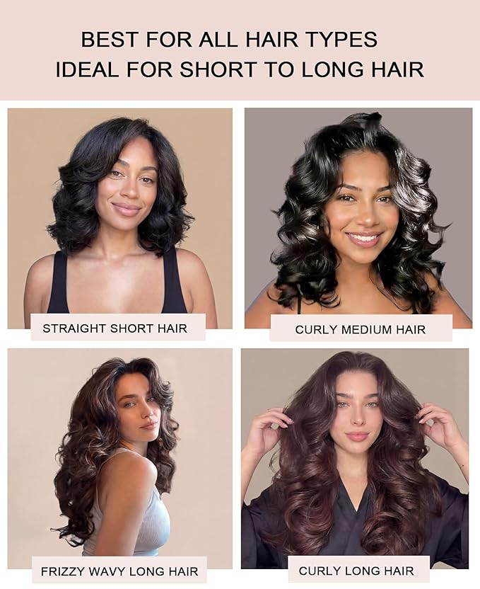 Littles Heatless Curls Overnight Rods No Heat Hair Curlers to Sleep in Foam Soft Hair Rollers for Short & Long Hair Blowout Look, Heatless Flexible Curling Rod Set with Satin Wrap for Sleeping