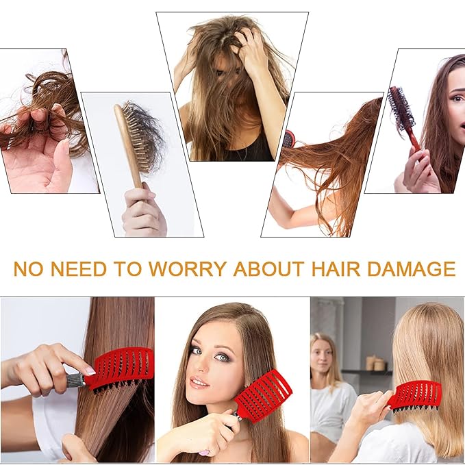 Hairstreaq Detangling Brush, Wet Dry Detangler Hair Brushes, Vented Detangling Brush, Fast Drying Styling Massage Hairbrush for Women & Kids’ Long, Thick, Thin, Curly & Tangled Hair (Purple)