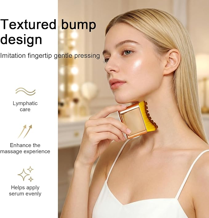 [Upgraded] 2 PCS Facial Lymphatic Contour Face Brush – Rounded Edge & Soft Bristles Sculpting Tool for Face, Lymphatic Drainage-Inspired Massage Brush for Skincare Routine