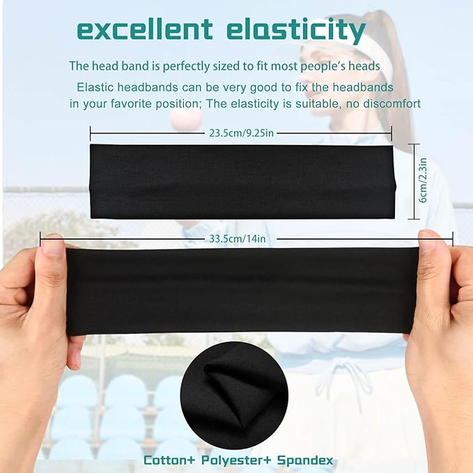 Headbands for Women Non Slip 3 Pcs Elastic Head Bands for Women's Hair Soft Cotton Cloth Stretch Headbands for Women for Daily Fashion