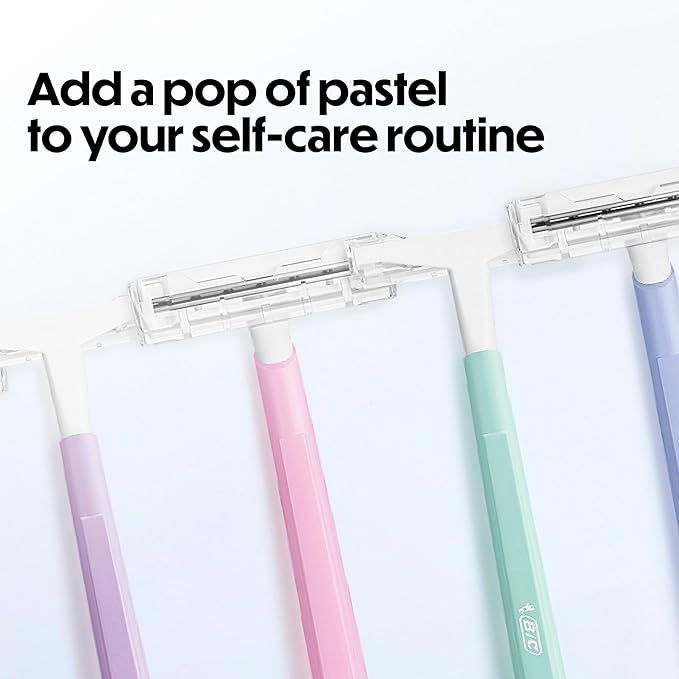 BIC Silky Touch Women's Disposable Razors; With 2 Blades; Pretty Pastel Razor Handles; 10 Count Value Pack of Shaving Razors