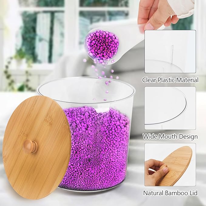 3 Pack Acrylic Laundry Powder Container, BYZCYSG Plastic Canister sets, Large Laundry Room Plastic Jars with Lids