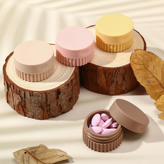 Maxcheck 4 Pcs Travel Containers for Toiletries 0.68 Oz/20 ml Small Silicone Cream Jar with Lid Mini Leakproof Lotion Jar Refillable Travel Cosmetic Container for Face Body Skin Cream (Classic Color)