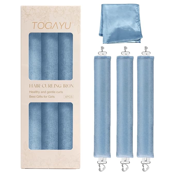 Heatless Curls Overnight Set - Jumbo Overnight Hair Curlers to Sleep In, Soft Velvet Hair Rollers for Women, No Damage Curls Styling Tools 3pcs