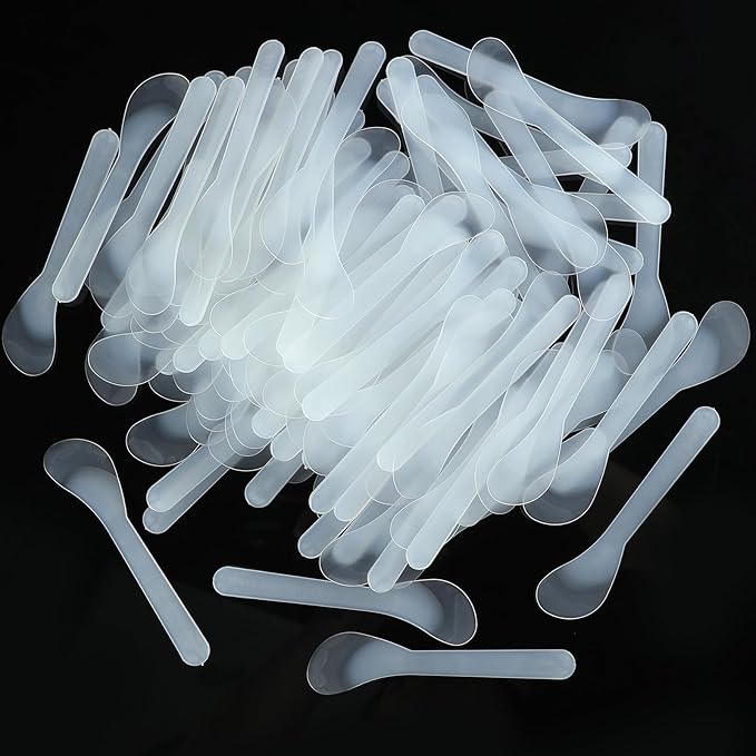 200 Pack Large Cosmetic Spatulas 5 Inch Plastic Makeup Spatulas Disposable Facial Skincare Face Mask Applicators (Translucent)