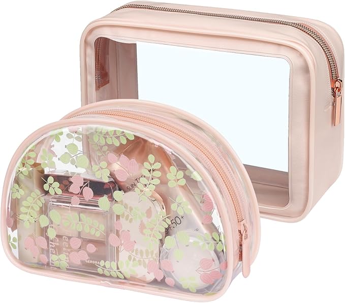 PACKISM Clear Makeup Bag - TSA Approved Toiletry Bag for Carry-on & Checked Luggage, Water Resistant Car Storage Organizer with Reinforced Seams