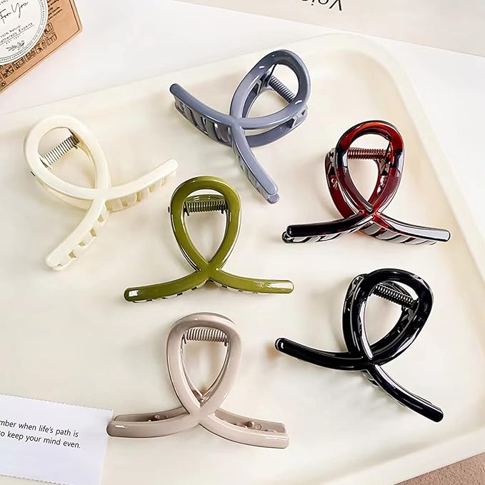 Big Hair Claw Clips Medium Size Butterfly Hair Clips for Women 3.15" Strong Hold Non-slip Jaw Clips Hair Accessories for Long Thick Thin Hair 6 Pcs