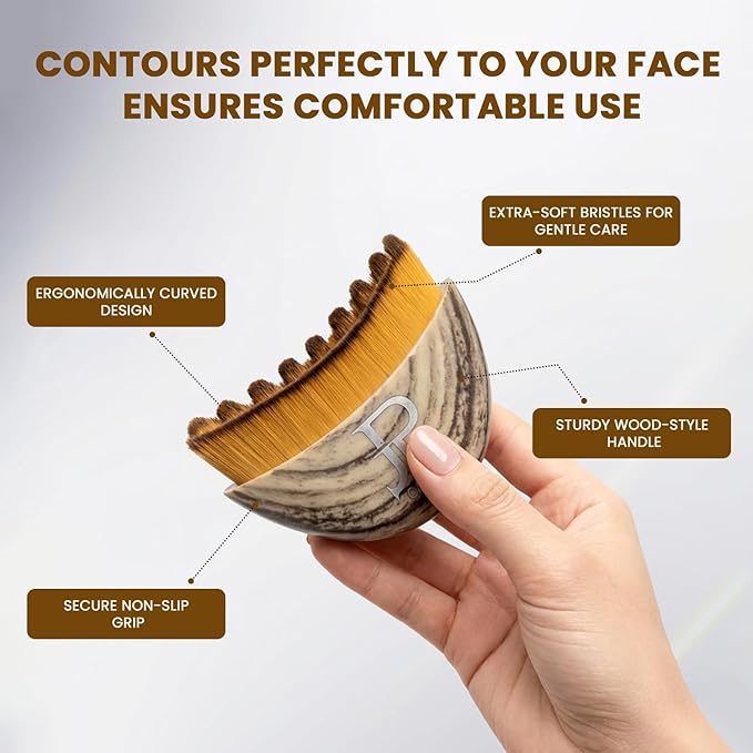 Dry Brush – Lymphatic Drainage Face & Body Brush, Ergonomic Manual Massage & Cleansing Tool for Jawline, Neck & Chin, Gentle Skincare Routine