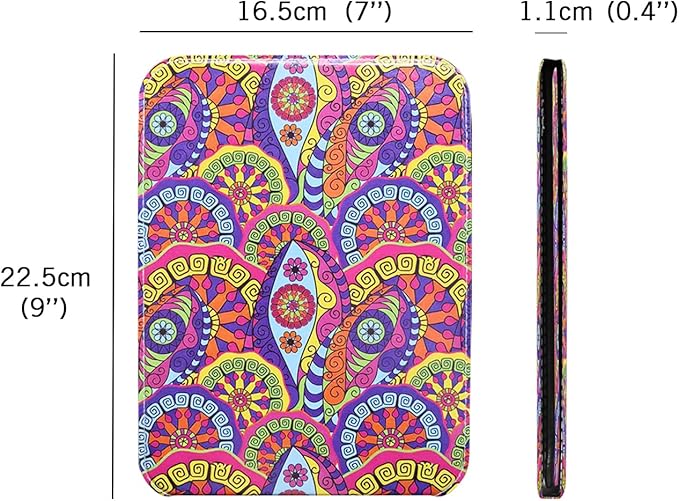 Large Foldable Travel Makeup Mirror, Adjustable Angle Portable Standing Vanity Mirror, Folding PU Leather Rectangular Rounded Corners Design for Desk Table Camping 9"x7"