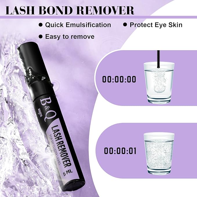 B&Q Lash Clusters Kit 280PCS Eyelash Clusters Kit,40D C 9-16MIX Individual Lash Comfortable Eyelash Extension Set, Classic Look with Bond and Seal Waterproof, Remover DIY at Home(Set,40D-C)