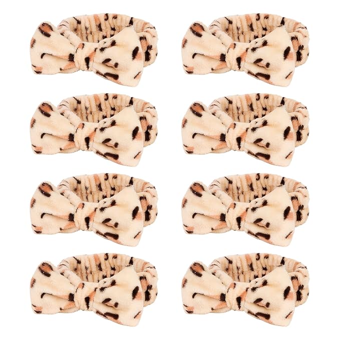 Semato Leopard Spa Headband Bachelorette Party Favor Set Skincare Headbands for Women Gifts and Party Supplies (leopard)