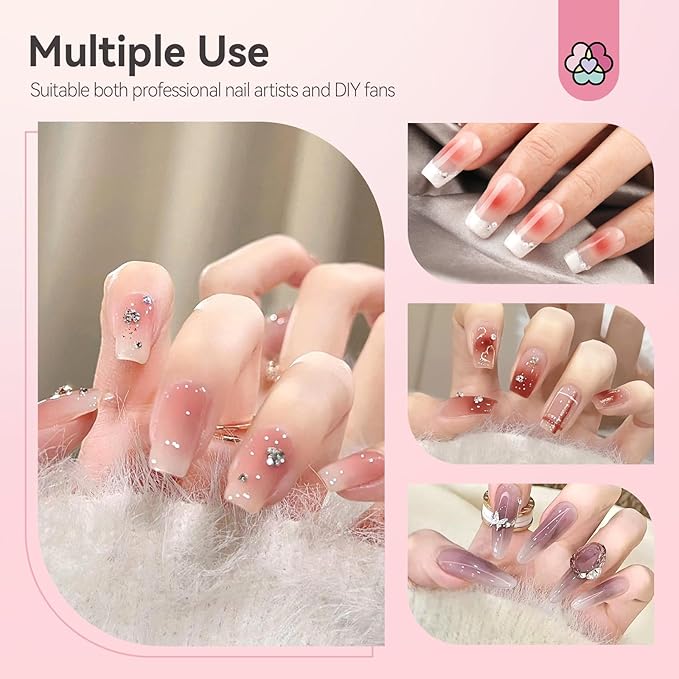 SAVILAND 100PCS Nail Sponges for Ombre: Pink Nail Art Sponges With Grabbing Pen Ombre Nail Sponge Gradient Nail Tools Aura Nails Ombre Nail Brush Professional Home DIY Nail Art Salon