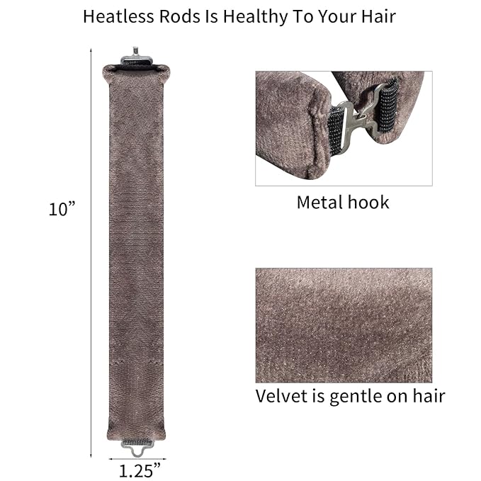 Overnight Blowout Rods,Velvet Heatless Curls Roller for Long Hair to Sleep in, Soft Satin Curlers with Scarf for Volume and Blowout Look
