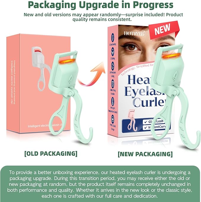 Heated Eyelash Curler, 5s Fast Heating Electric Eyelash Curler, Safe Anti-Burn Eyelash Curlers with Silicone Pad, Type-C Quick Charge, Intelligent Temp Control, 24H Long-Lasting Curls (Green)