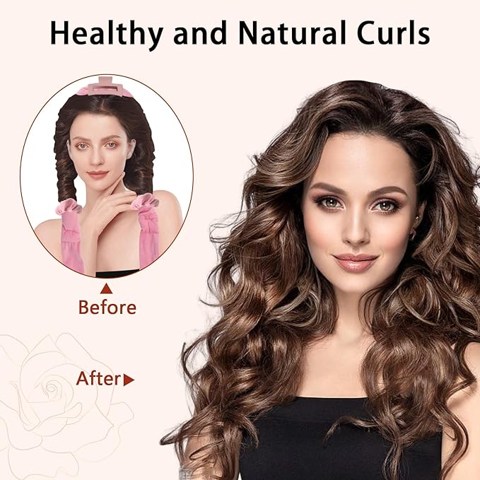 ZILAMPU Heatless Curls Overnight for Long Hair, Heatless Hair Curlers to Sleep In Overnight Curls, 70" Soft Velvet No Heat Hair Curlers Set for Women