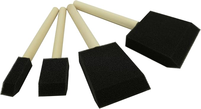 Foam Brush 25pcs with High Density Foam for Multi Project(1/2", 1", 2", 3")