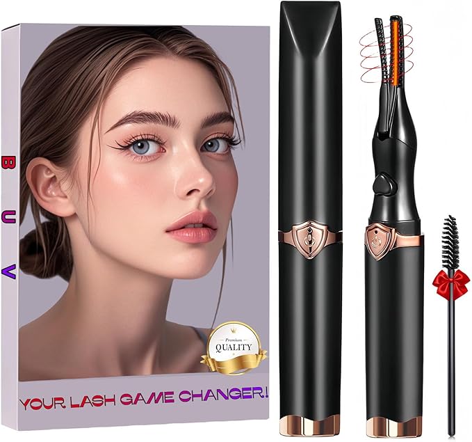 Heated Eyelash Curler - 2 in 1 Clip-Type Eyelash Curlers - Electric Eyelash Curler Rechargeable for 24H Long Lasting, 3 Heating Modes, 8S Fast Heating, Makeup Tool Gifts for Women Girls, Black-FA