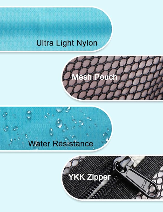 GOX Travel Small Toiletry Bag for Men Nylon Dopp Kit Medicine Bag Travel Organizer Pouch Shave Kits for Teens Toiletry Essentials Bathroom Compact (Turquoise, 9.8 * 4.3 * 3.3 Inches)
