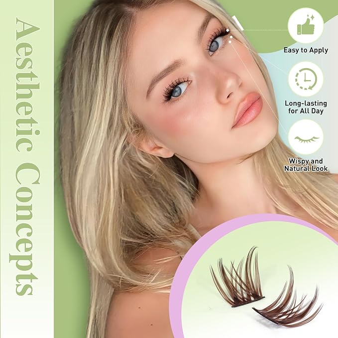 KEYYOU Angel Lash Extension Kit 144Pcs Lash Clusters Kit 8-18MIX Thick Eyelash Extension Kit with Glue and Seal,Tweezers,Remover for DIY lash extension kit at Home（Kit-Angel A06）