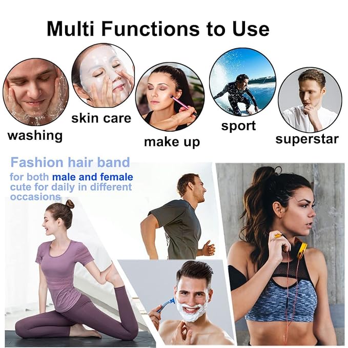 Metal Headbands for Men & Women – Generous Fit for Larger Heads & Thick Hair – Black Wavy Non-Slip Hair Bands for Sports, Gym, Yoga and Daily Wear (3 Pack)