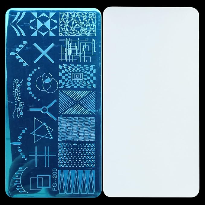 AddFavor Nail Stamper Kit 7pcs Nail Stamping Plates Flower Geometric Mandala Animal Image Nail Stencils with 2 Stamp and 2 Scraper for Home Salon Manicure Design Supplies Tools