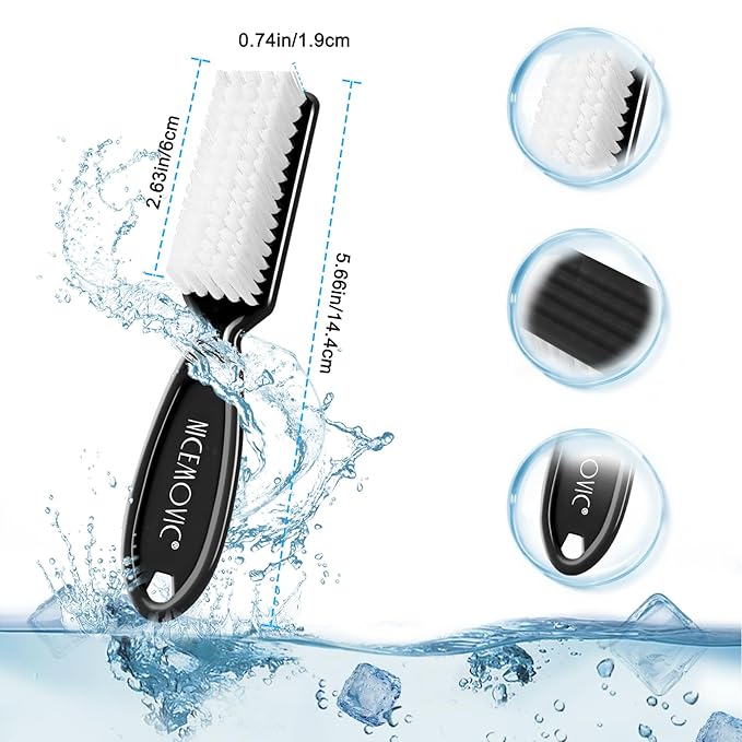 NICEMOVIC 20 Pcs Nail Brush for Cleaning Fingernails, Handle Grip Scrubber Brush, Hand Fingernail Cleaner Manicure Tools Scrub Cleaning Brushes, Use for Toe and Nail (Black)