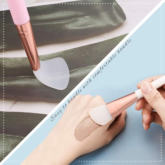 Elisel 5pcs Silicone Facial Mask Applicator Brushes, Flexible for Face, Sleeping, Clay, Body Lotion Masks