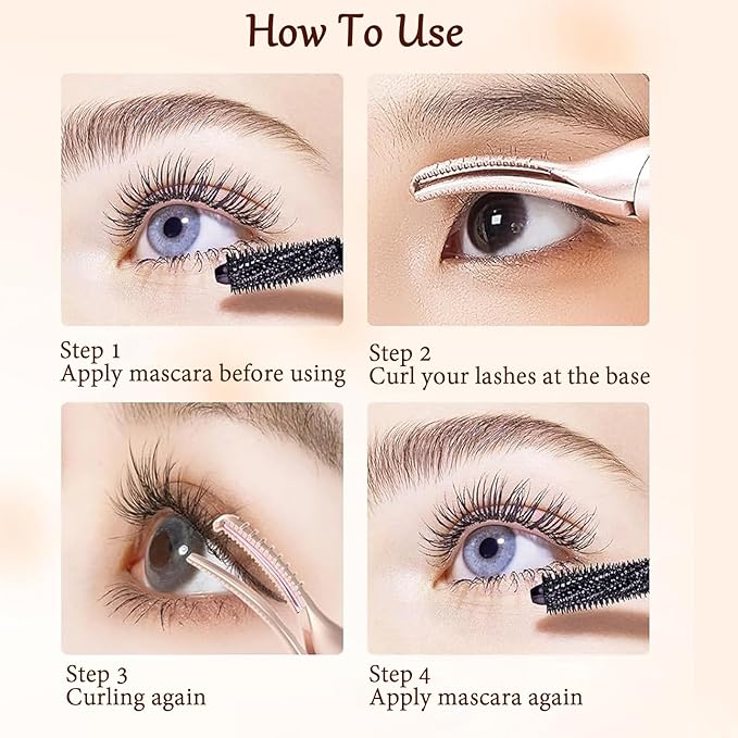 2 in 1 Heated Eyelash Curlers and Eyebrow Trimmer for Women, Electric Eyelash Curler with 2 Temperature Modes Anti-Burn USB Rechargeable Heated Eyelash Curler, Ideal Gift for Women GD912