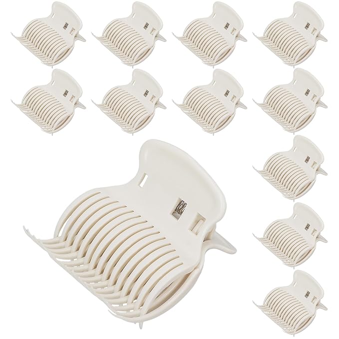 12PCS Hot Roller Clip, Replacement Hair Curler Claw Clips Women Girls Hair Sectioning Styling Tool for Hair Rollers Women Girls Hair Section Styling(White)