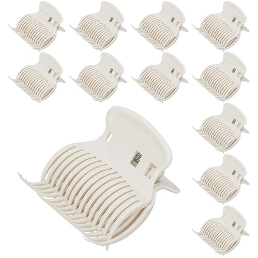 12PCS Hot Roller Clip, Replacement Hair Curler Claw Clips Women Girls Hair Sectioning Styling Tool for Hair Rollers Women Girls Hair Section Styling(White)