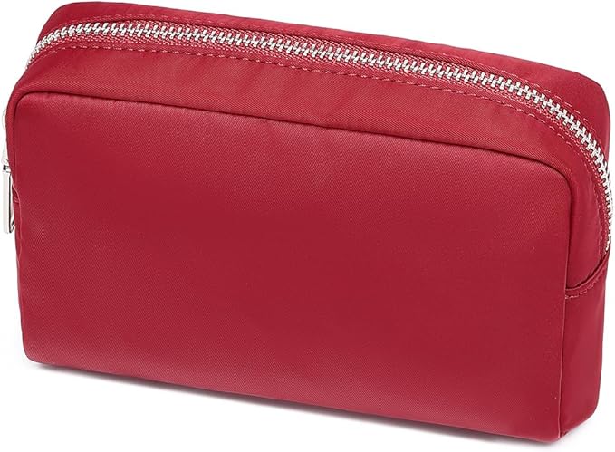 Waterproof Makeup Bag Large Capacity Women's Classic Black Wash Bag Adjustable Partition Wash Bag Brush and Cosmetic Carrying Bag… (Burgundy Red)