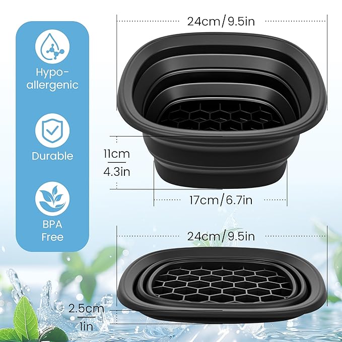 Face Bowl for Ice - Ice Face Plunge Bowl Collapsible, Silicone Facial Tub for Cold Water Therapy, Large Portable Ice Bath Basin for Skin Tightening, Puffiness Relief, Dunking and Rejuvenation, Unisex