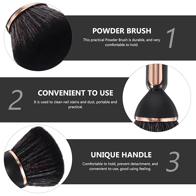 Portable Nail Dust Brush Multi-Function Makeup Brush for Loose Powder and Manicure Cleaning with Comfortable Wear-Resistant Handle 5.7 Inch