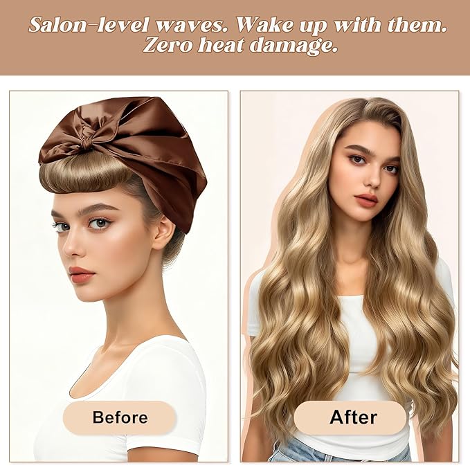 Heatless Curls Overnight Set - 4PCS Jumbo Velvet Hair Rollers to Sleep In, Soft Flexi Rods for No Damage Curls and Wave