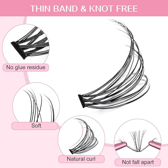 280 Pcs Individual Lashes 30D-C-0.07-10 Cluster Lashes C D Curl Wispy Lashes Bottom Lashes DIY Lashes At Home（30D-C-0.07-10）