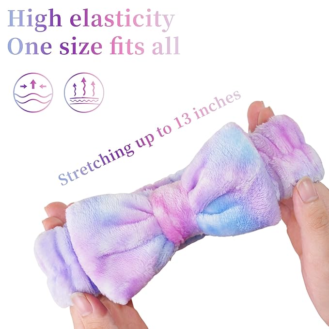 Ayesha Spa Headband and Wristband Set for Skincare Washing Face,Makeup Headband Wrist Cuffs for Preppy Skincare Women Girl