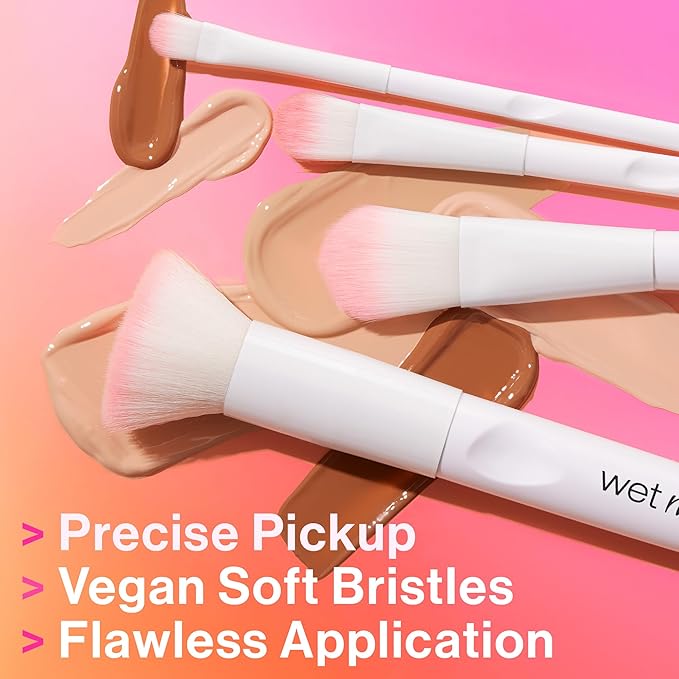 wet n wild Kabuki Brush, Flat Top for All Formulas, Densely-Packed Synthetic Bristles, Ergonomic Handle for Comfortable Control