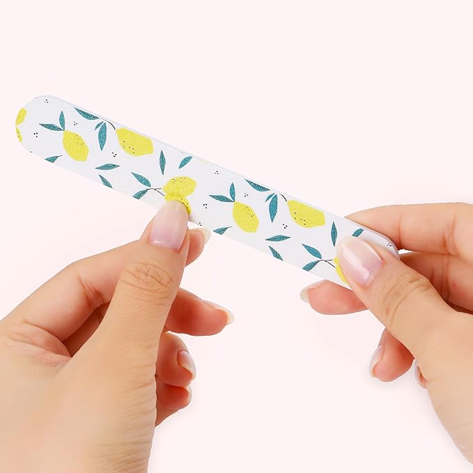 Nail Files - Professional Medium Emery Boards 6 Dual-Sided Medium, Fine Grit for Natural/Acrylics - Nail Shapers to Smooth/Refine Nails (Pack of 1)
